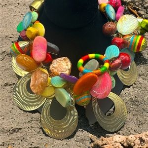 Handmade statement necklace!! This piece is made using fabulous vintage beads!